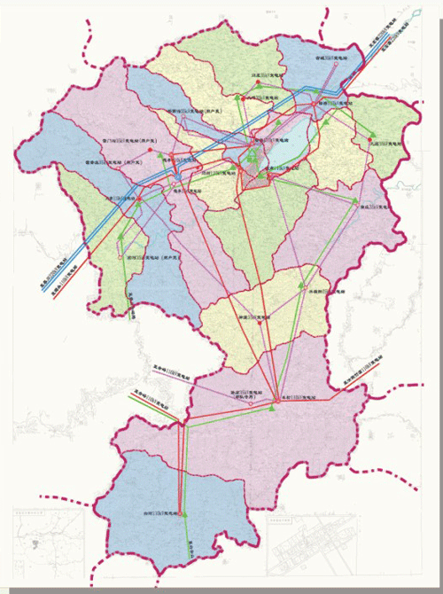 嵩县县域城镇体系规划-电力电信规划图